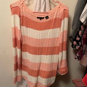 Pink and white sweater